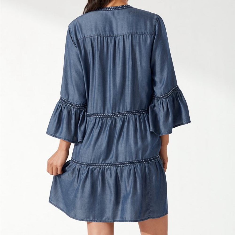 Tommy Bahama Chambray Embroidered Coverup Dress - Picture 2 of 3